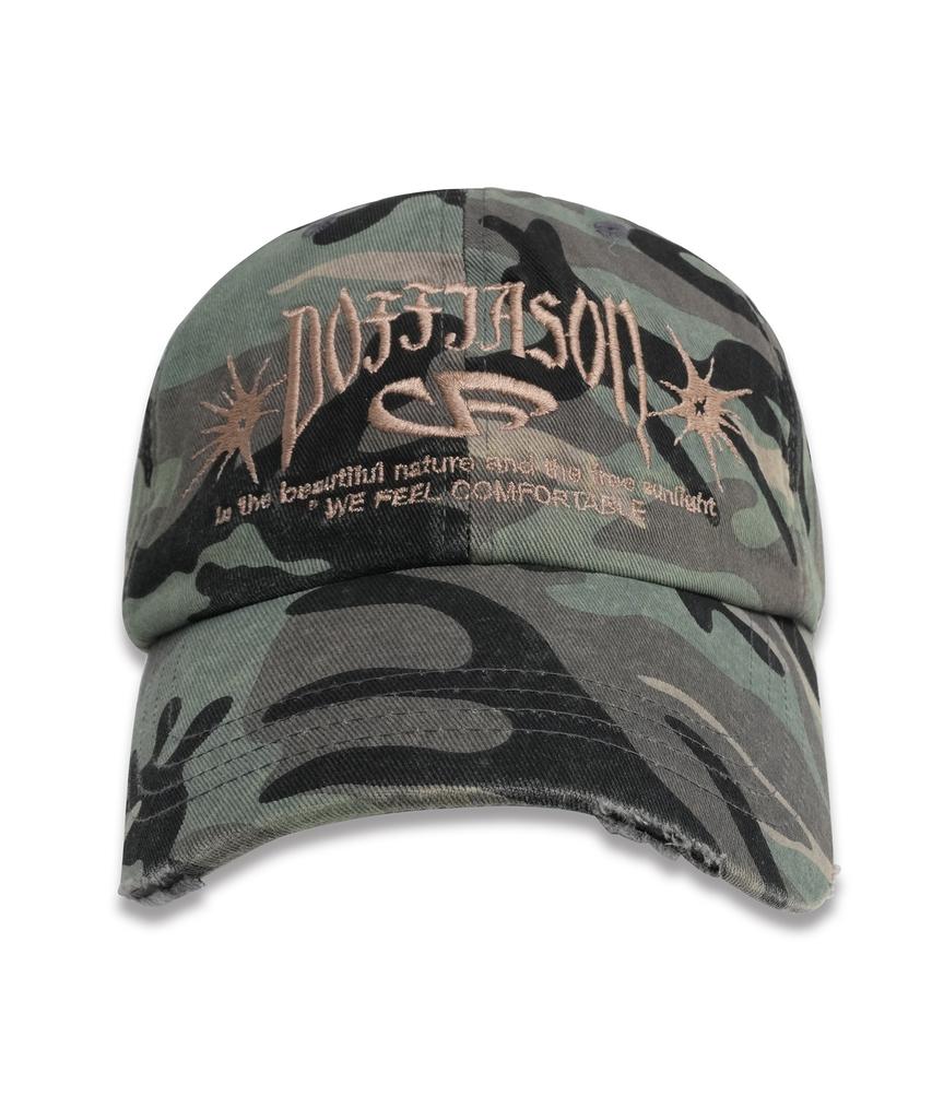 DOFFJASON Vintage Washed Denim Ball Cap Camo