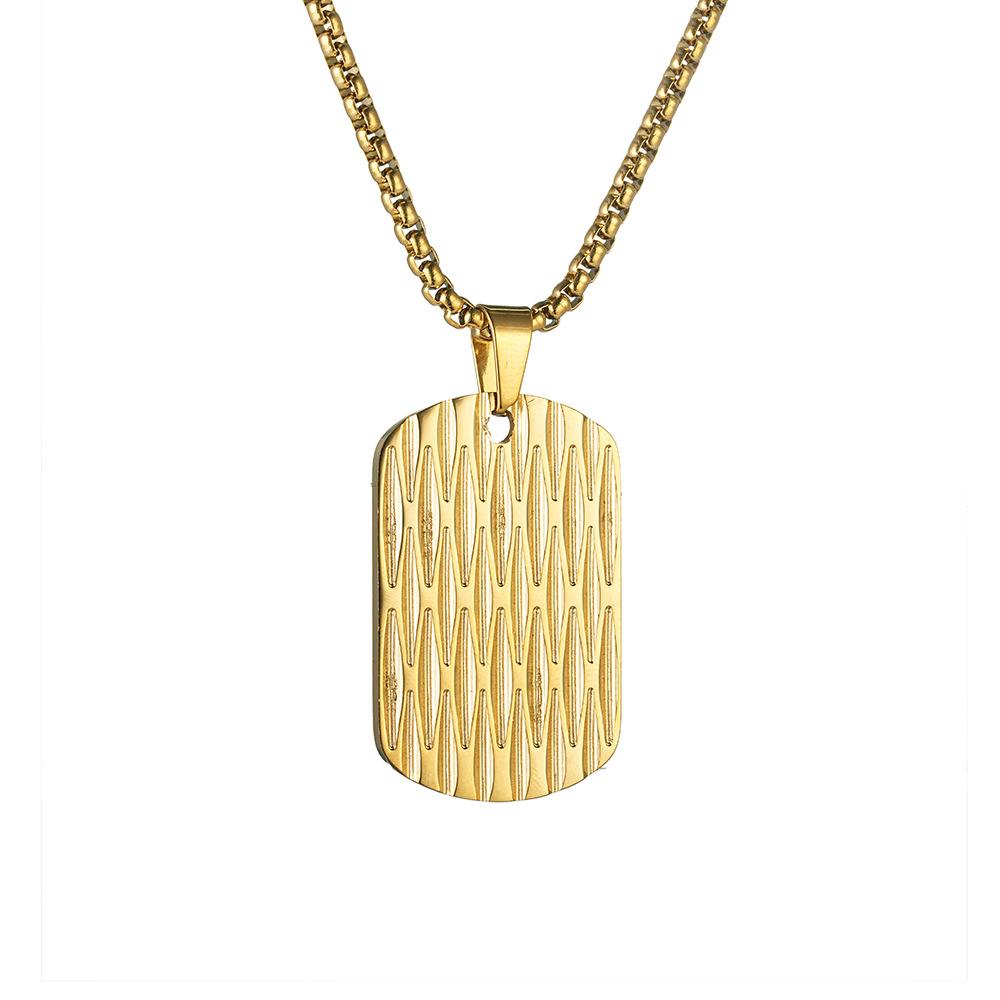 2026 Military Brand Pendant Design Sense Knife Pattern Pendant Water Ripple Trendy Man Pendant Does Not Fade Necklace