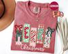 Comfort Colors® Merry Christmas Shirt, Christmas T-Shirt, Christmas Family Shirt, Christmas Gift, 70s Style Merry Christmas Shirt, Xmas Gift