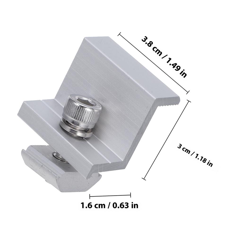 12Pcs Solar Panel Side Pressure Block Component Aluminium Alloy Bracket Easy Install Longevity Versatile Design