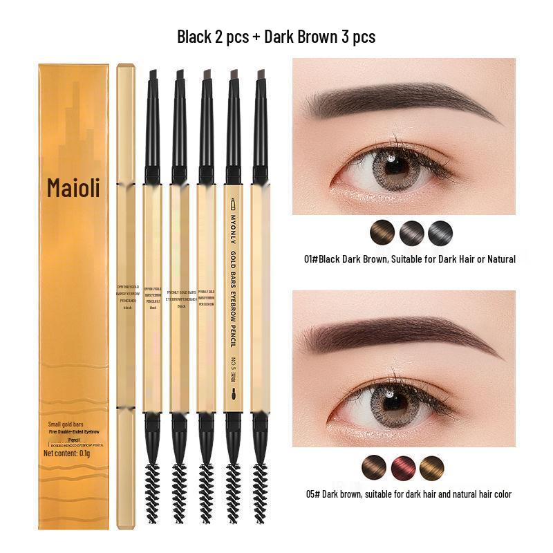 Ultra-Fine 3D Smudge-Proof Double-Ended Eyebrow Pencil with Triangle Tip