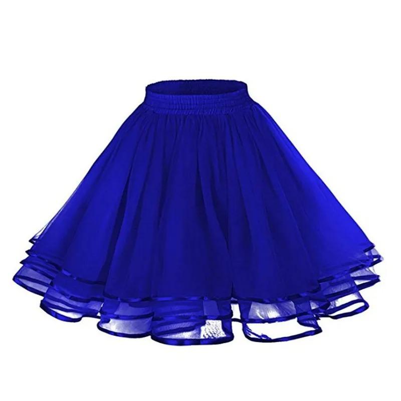 Women Petticoat Tutu Under Skirts Crinoline Three Layers Ribbon Gauze Tulle Skirt Vintage Bridal Slips Rockabilly
