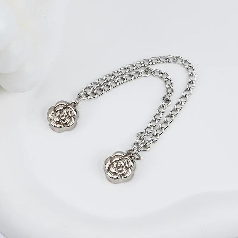 1Pc Multi-Function Magnetic Clothing Clip with Chain Metal Buttons Clip Clothes Scarf Trouser Legs Cuff Fixing Magnet Pin Decor