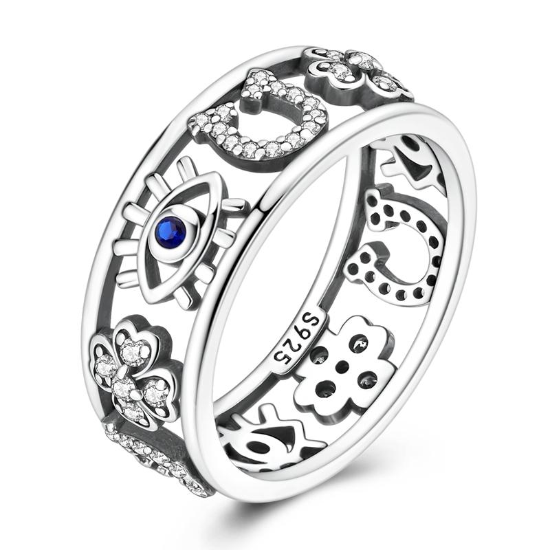 

Shine Zircon Wedding Ring Original 925 Silver Simple Ring For Women Stackable Rings Popular Anniversary Jewelry 6