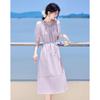 Elegant Short Sleeve Mid-Length A-Line Dress