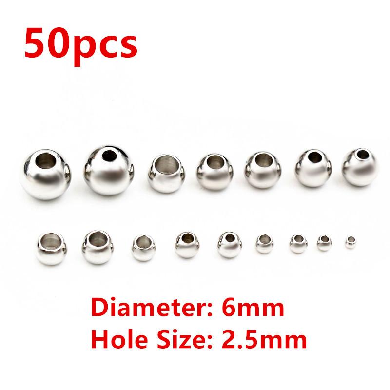 30-100pcs 2-8mm Stainless Steel Gold Color Spacer Beads Charm Loose Bead DIY Bracelets Necklace Beads for Jewelry Making Charms