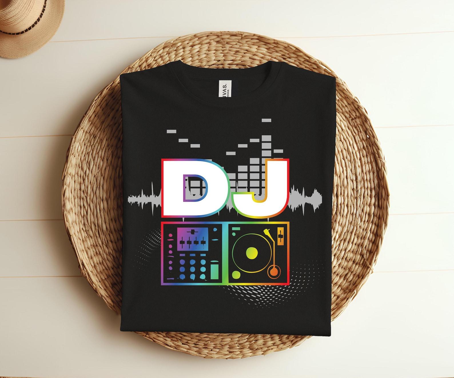 Dj Vinyl Turntable Record Retro Music Vintage Disc Jockey T-Shirt, Gift For Dj, Night Club Djing Design TShirt, Birthday For   Kids, 110
