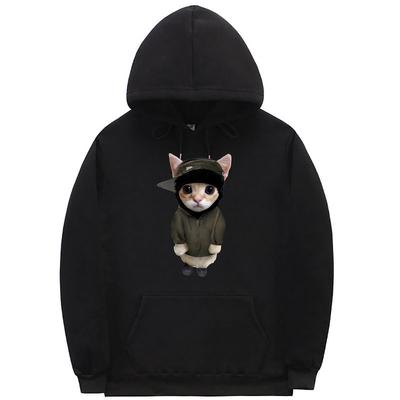 Rapper Yeat Kitty Print Hoodie Unisex Women Hip Hop Oversized Sweatshirt Funny Unisex's Fleece Cotton Hoodies Cute Unisex Sweatshirts