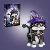 Building Blocks Magic Cat Model Witch Cat Building Kit Collectible Decor Gift For Cat Lovers Adults
