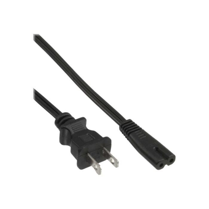 InLine Câble D'alimentation NEMA 1-15 (M) Pour IEC 60320 C7 125 V 7 A 1 M Noir Etats-Unis