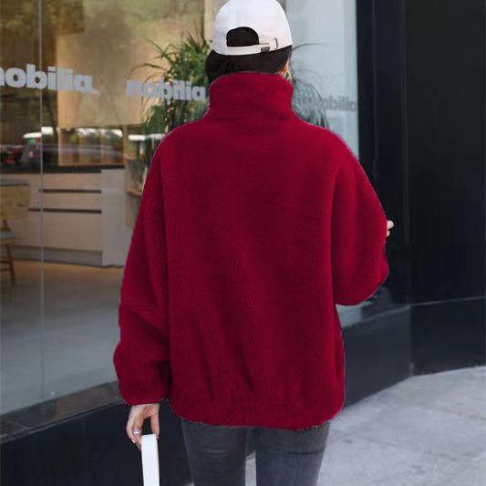 Outdoor Fleece Clothes Women's Double-sided Fleece Jacket Fleece Winter New Warm Cardigan Light Thickened Sweater