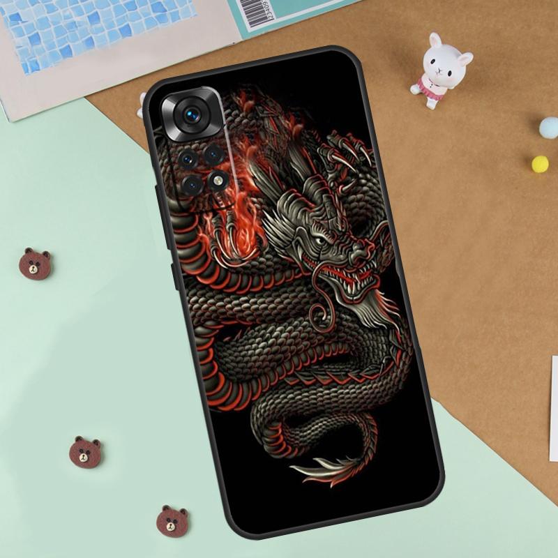 Chinese Dragon Case For Xiaomi Redmi 14C 10C 12C 13C Cover For Redmi Note 13 Pro 14 9 10 11 12 10S 11S 12S