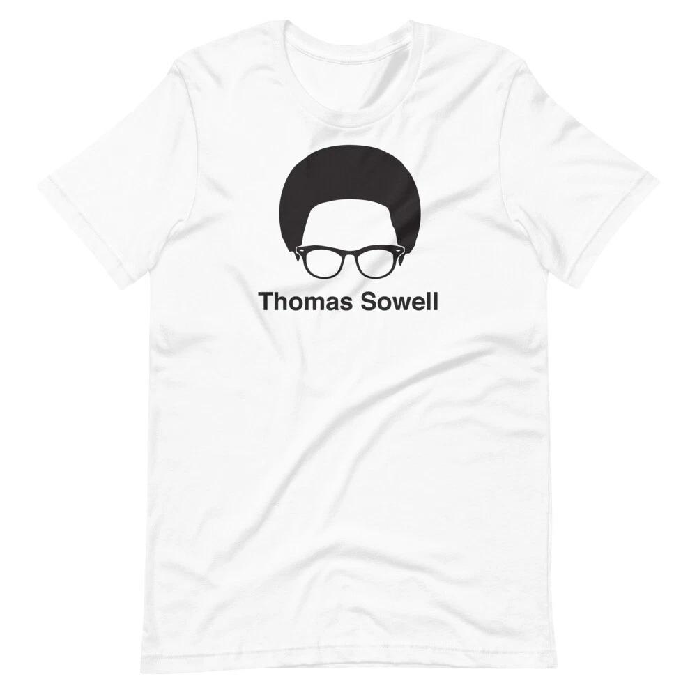 THOMAS SOWELL White Tee Short-Sleeve Unisex 100% Cotton T-shirt Mens Tees Top S