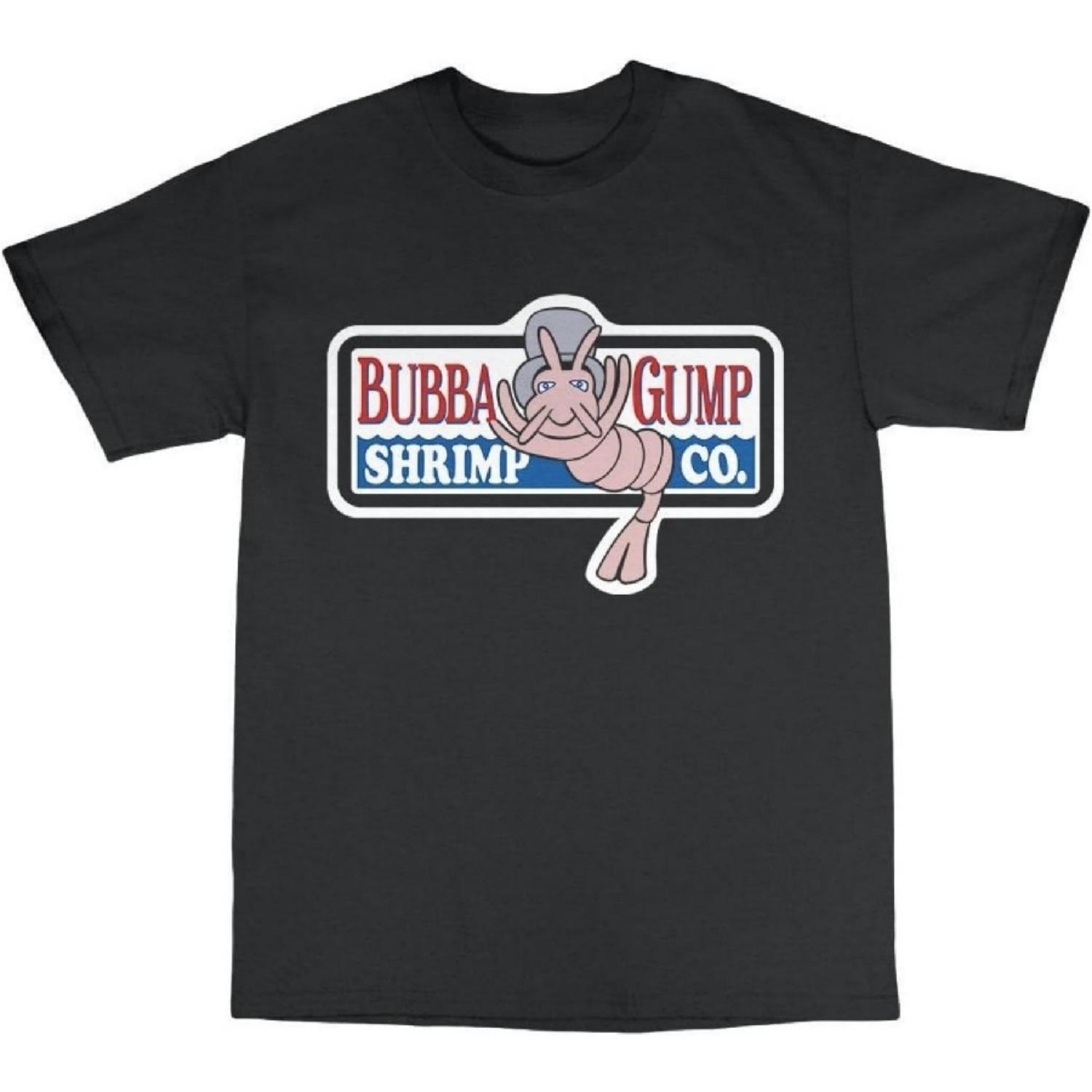 

Bees Knees Tees Bubba Gump Shrimp Forrest T-Shirt Cotton Black XL чорний