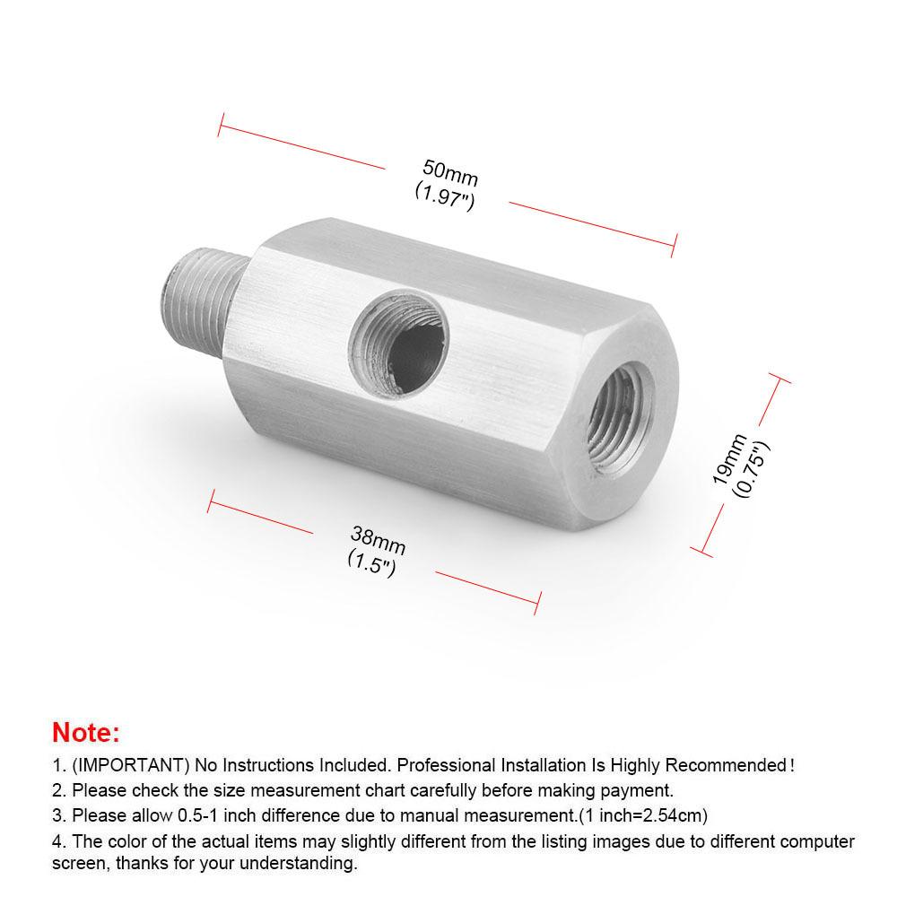 Oliedruksensor T-stuk Adapter Turbo Toevoer Leiding Meter Vrouwelijk naar 1/8 NPT Zijpoort Roestvrij Staal Slang T-stukken