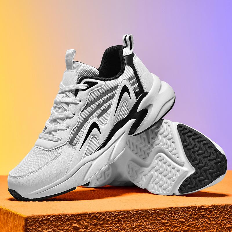 

Spring and autumn new mesh sports outdoor casual shoes men s shoes platform dad shoes mesh breathable running shoes 45 белый