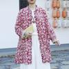 Women Vintage Print Floral Jackets Stand Long Sleeve Coats Spring Button Chinese Style Soft Loose Jackets