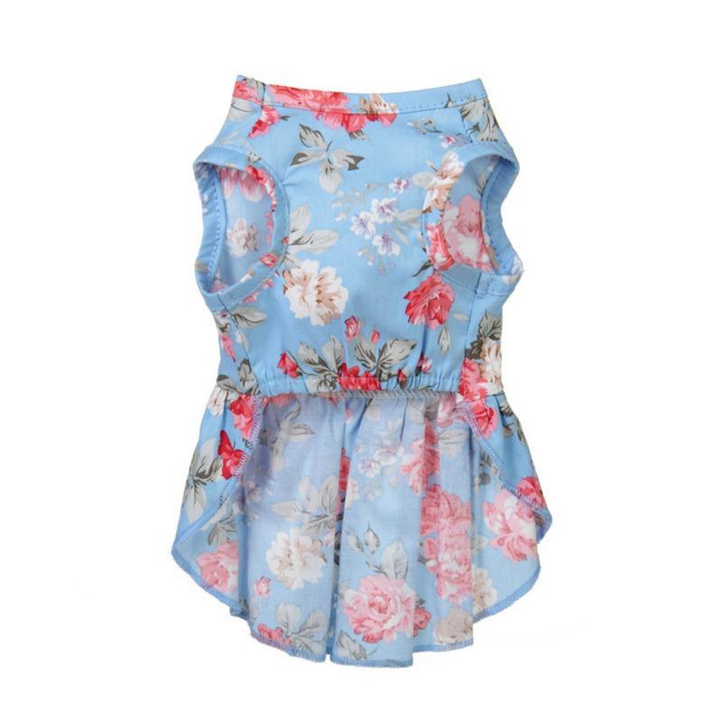 Летнее платье принцессы с цветочным принтом для собак, платье для собак, юбка, летние свадебные платья принцессы для собак, одежда Йорка для собак