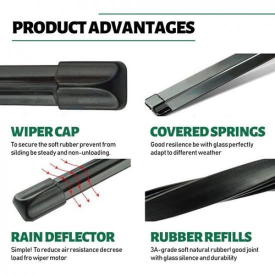 Windshield OEM Wiper Blades Direct Connect Size of 24"&18"&13" Front Rear Set