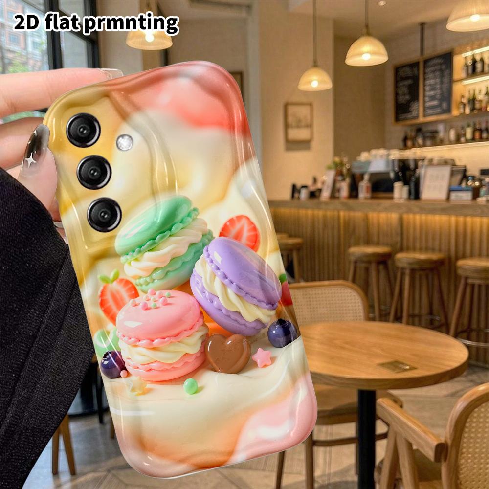 Phone Case: 2D Flat, Suitable for Samsung Galaxy A34 A35 M05 M06 S20 S22 S21 FE Plus 5G Protective Case, Macaron Desserts, Perfect Christmas and Hallo