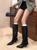 Boots Women's 2025 New Popular Autumn and Winter Pointed Kitten and Long Boots Wide Tube High Heel Short Boots Women's Boots