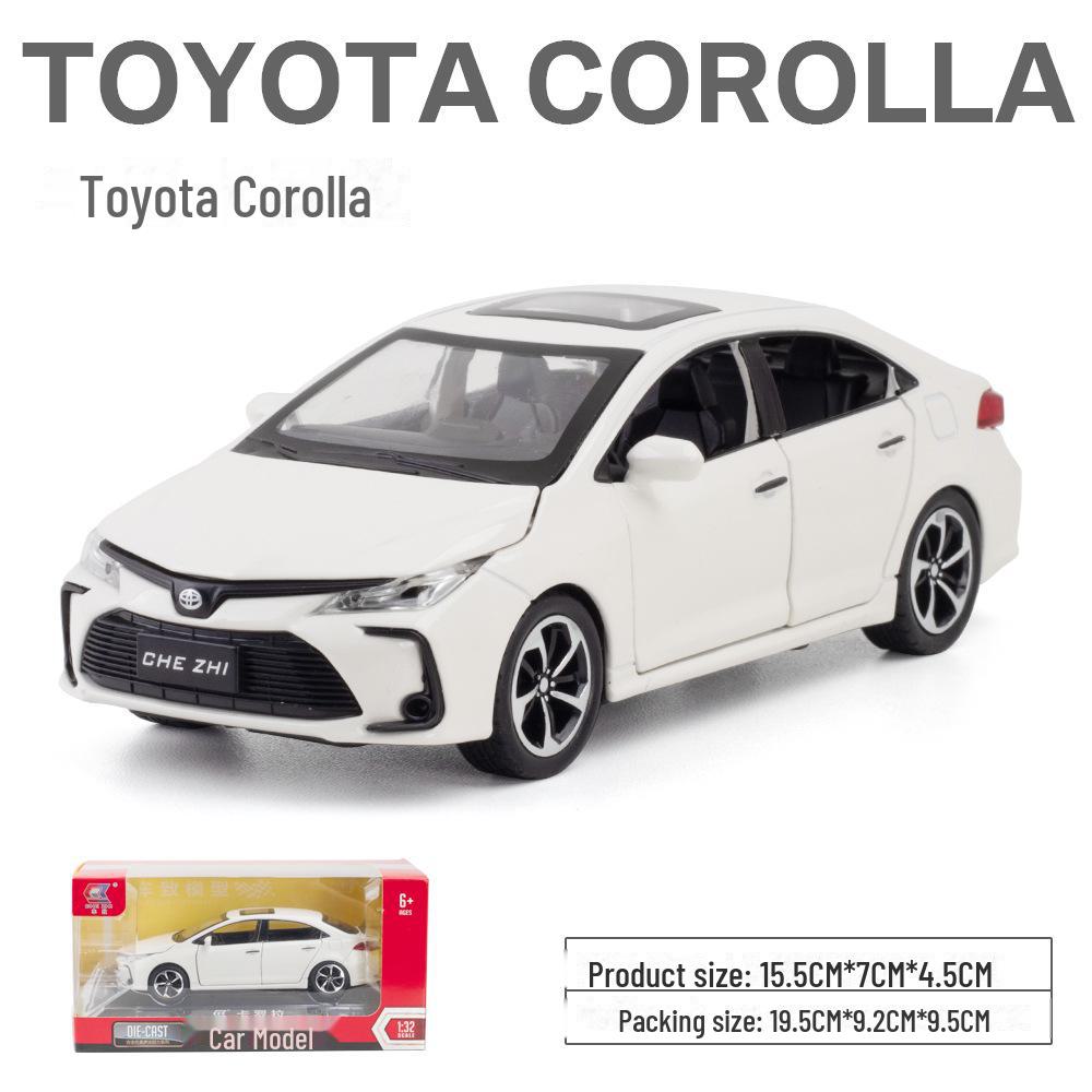 1:32 Toyota Corolla Metal Model Car with Sound & Light - Pull Back Alloy Toy for Boys
