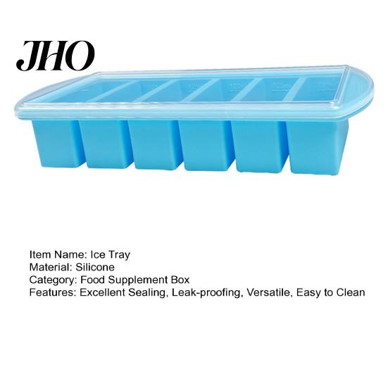 Caja de Comida para Control de Porciones Bandeja de Silicona para Congelar Sopa con Tapa Flexible Libre de BPA a Prueba de Fugas Moldes Versátiles para Congelar para Sopas Salsas Y Complementarios