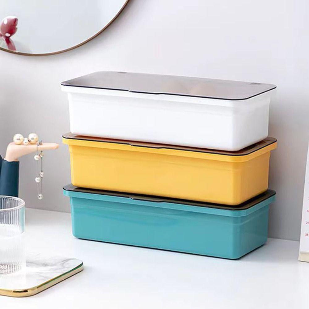 Dust-proof Makeup Storage Box Drainage Desktop Organizer Simple Utensils Storage Box  Kitchen