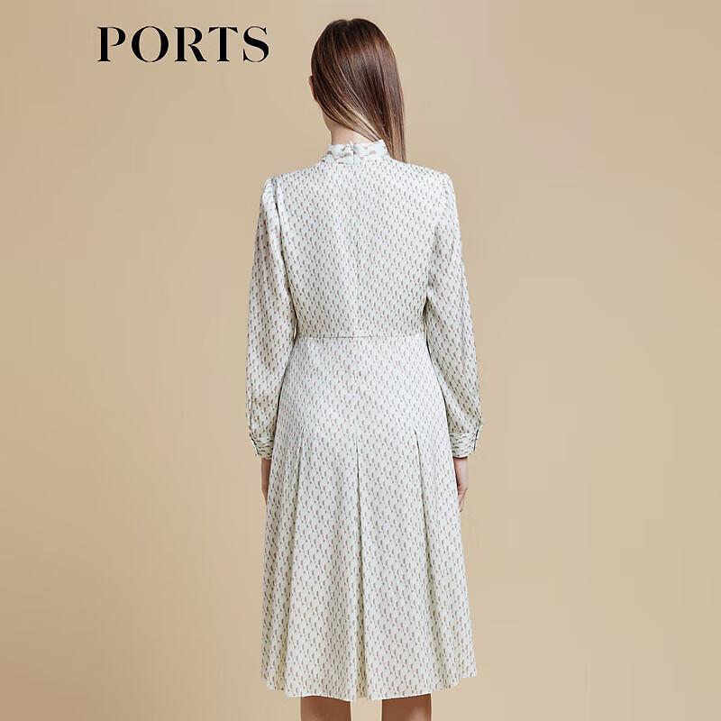 PORTS Women's Cream White Printed Midi Dress