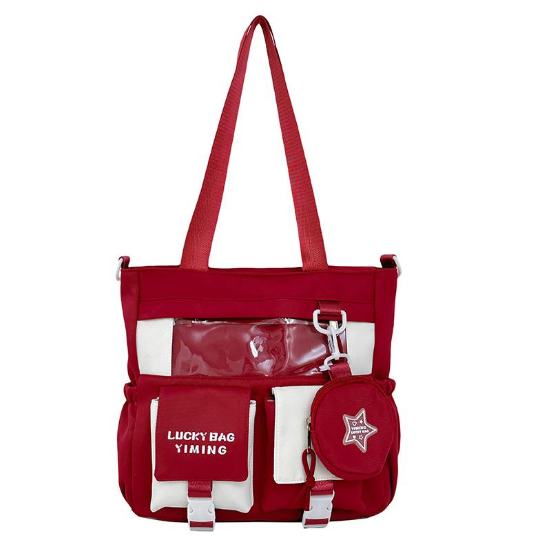 New Japanese Sweet And Cute Girl Diy Badge Ulzzang Ita Bag Casual And Fashionable Shoulder Crossbody Bag With Small Coin Purse