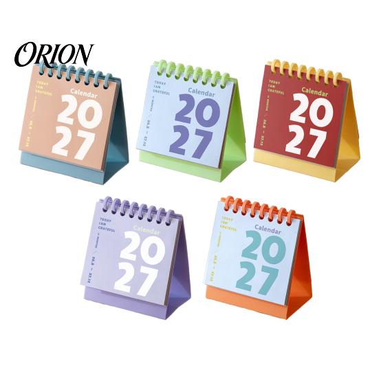 2027 Desktop Calendar Mini Desk Calendar, Spiral Bound Standing Flip Monthy Schedule Planner Small for Home Office