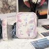 White Rabbit Bow Flip-Top Folding Makeup Mirror Portable Pocket Mirror Women Rectangle Cosmetic Make Up Mirror With Comb