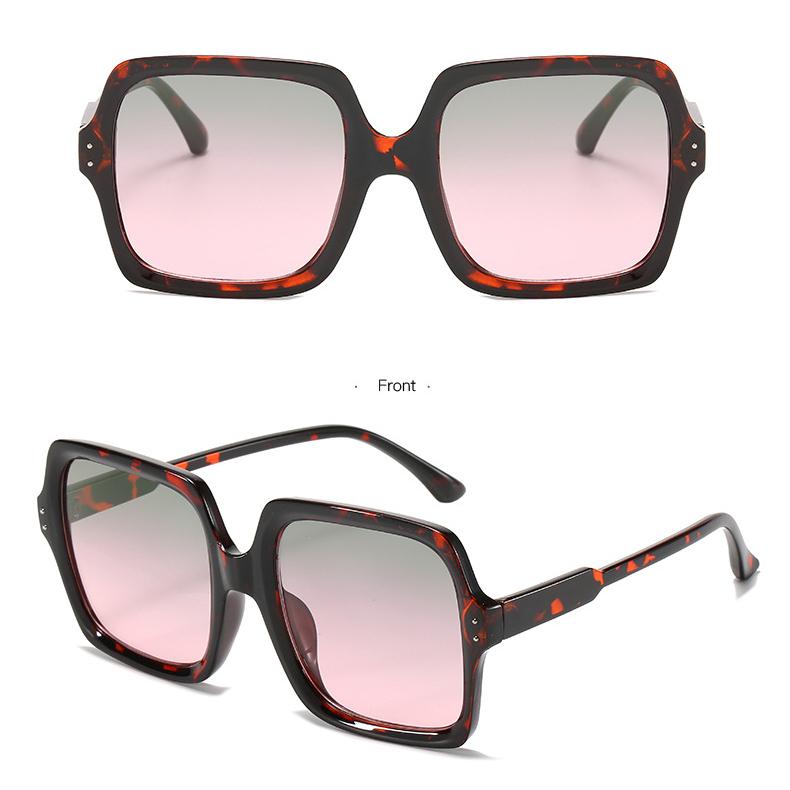 New Men's and Women's Sun Protection UV Protection Fashion Personality Retro Driving Street Shooting Concave Shape Large Frame Square Sunglasses