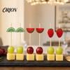 Espetinhos de Frutas para Festa 100 Peças Etiquetas Descartáveis, com Decoração de Desenho Animado Palitos de Bambu Naturais para Coquetéis, Espetinhos Duráveis, para Frutas Churrasco Coquetéis