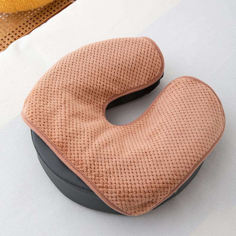 Coral Fleece U-Shaped Head Pad Towels Thickened Facial Pillow Covers Headrest Cushion for Beauty SPA Massage Facial Care Supplie