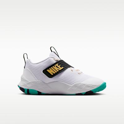 Kids' Sneakers Nike Team Hustle D 12 White Black Emerald Topaz Gold (GS) White/Black/Clear Emerald/Topaz Gold