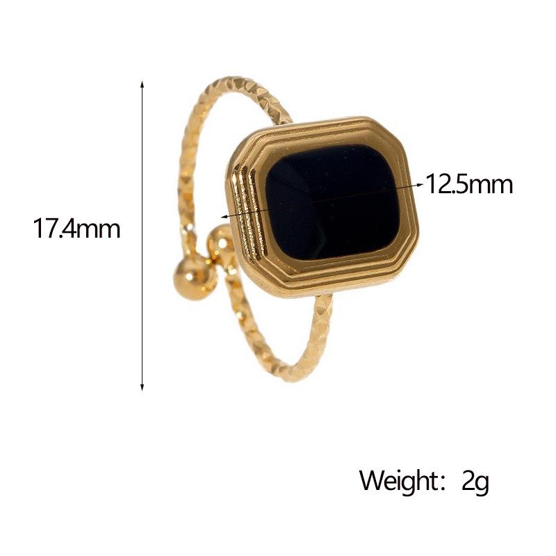 French Chic Retro Stainless Steel Open Ring: Classic Luxury Style Jewelry