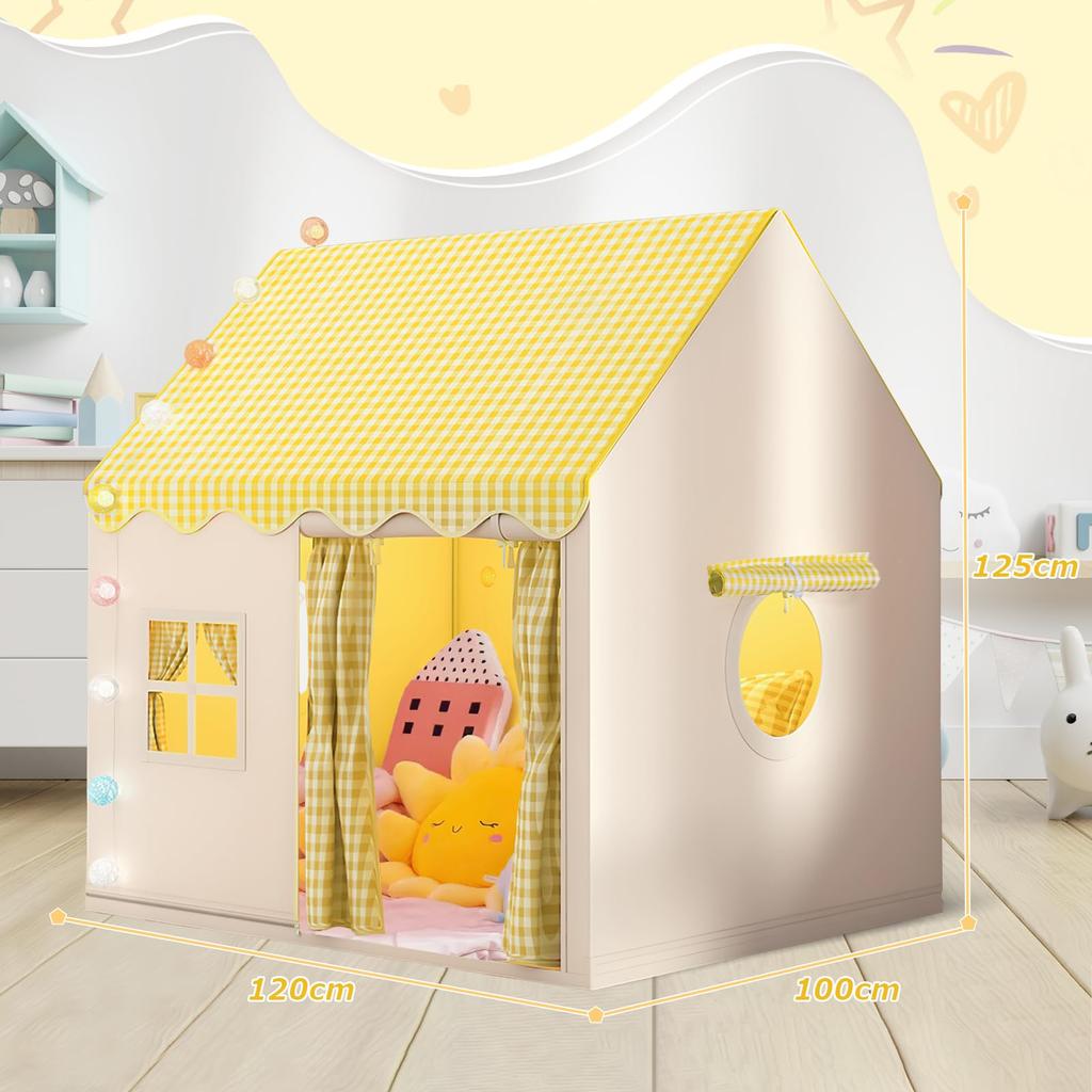 Kids' Tent for Girls, Indoor Play Tent, Tent House, Secret Base, Indoor Play Equipment, Toy, Foldable, Easy Assembly, Perfect for Birthdays,