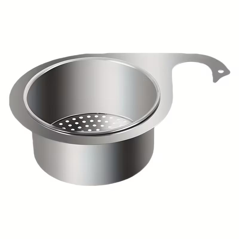 Stainless Steel Hanging Sink Drain Basket Kitchen Faucet Storage Rack Detachable Sink Strainer Basket for Food Waste Draining