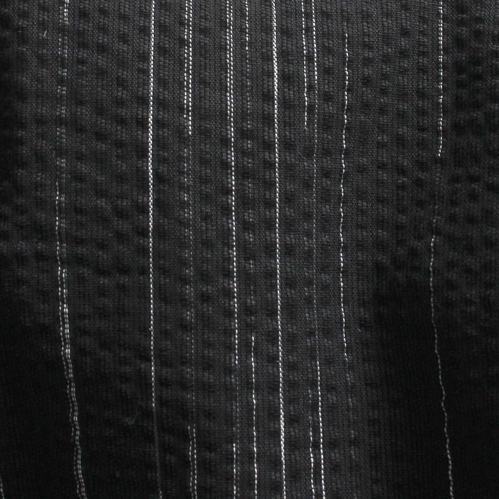 One Colors Shijira Weave Jinbei Japanese Solid Size 3L Men's Set, Pattern, Color, Striped, Black, (4)