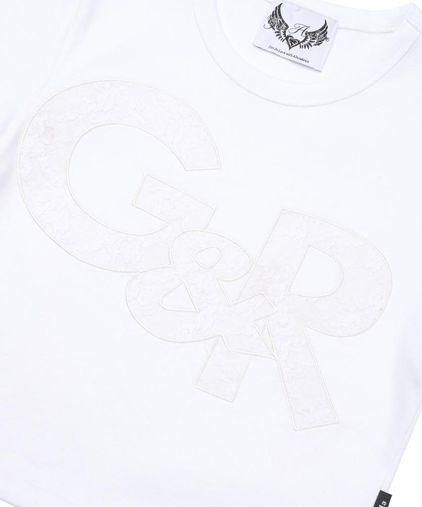 Gillaakaibeu G&R Logo Crop Top_White