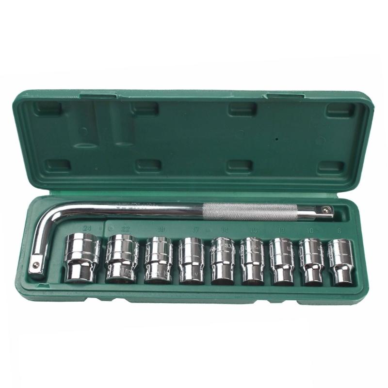 10/23/37/46x Drive Socket Ratchet Wrench Socket Set Metric Extension Bars for Car Repairing Household with Storage Box