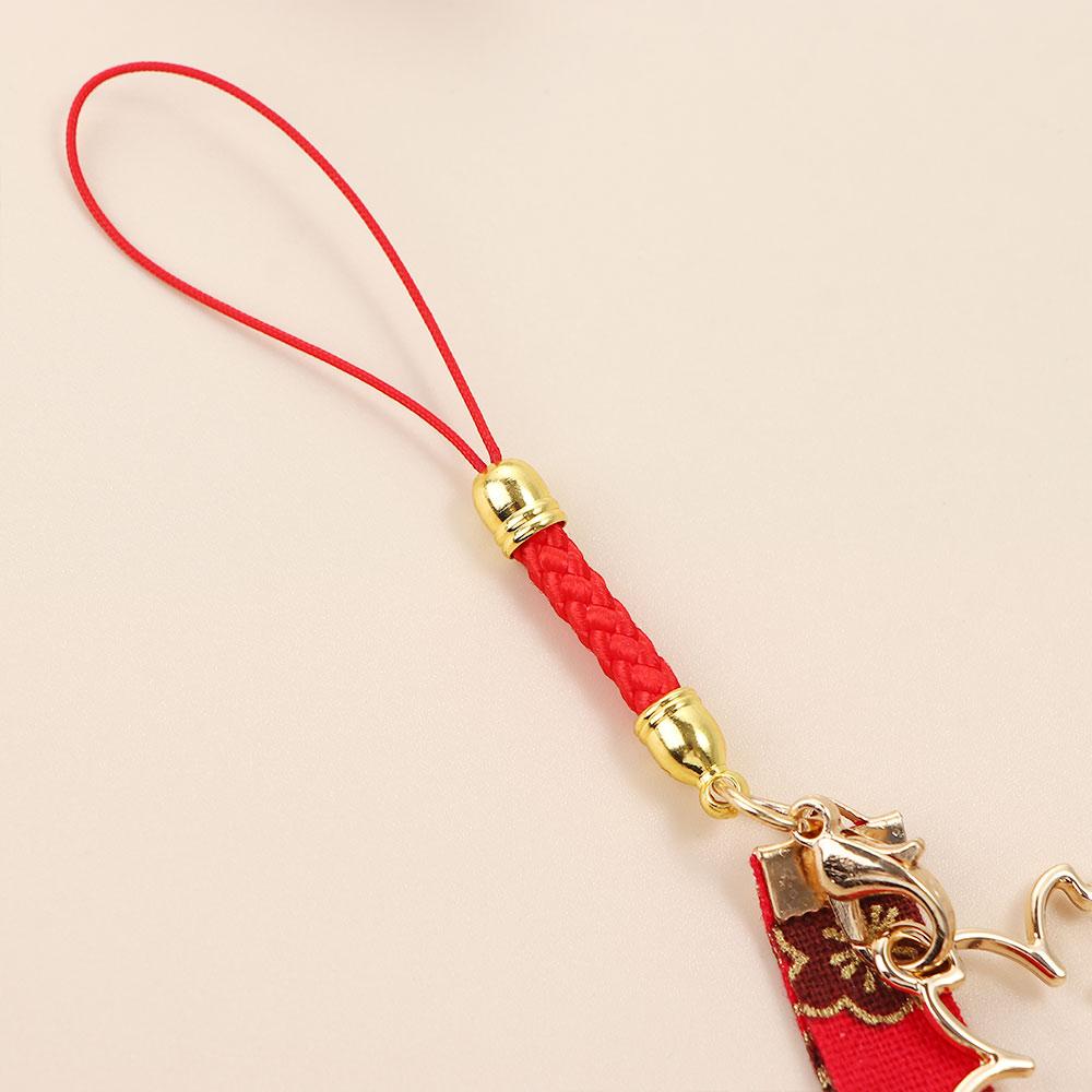 Cherry Blossoms Ceramics Cloth Zinc Zinc Alloy Japanese Style Pendant Women Key Chain Car Key Ring Lucky Cat