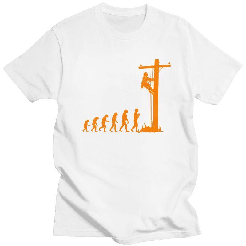Individuelles Einzigartiges Evolution des Monteurs T-Shirt Kurzarm Baumwoll-T-Shirt Freizeit Lustig Elektriker Geschenk T-Shirts Locker Geschnittene Kleidung