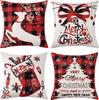 Living Room Christmas Decoration Pillowcase Nordic Style Christmas Tree Printed Cushion Festive Atmosphere Household Supplies