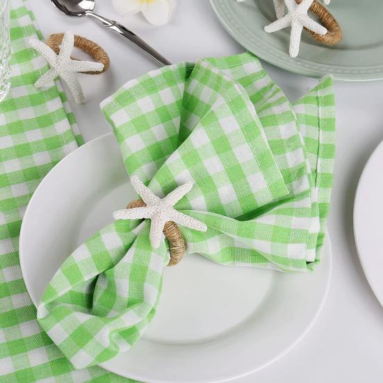 6 Pcs Napkin Rings Starfish Shape Reusable Ocean Theme Weddings Dinners Banquets Nautical Party Decoration Napkin Holders