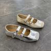 Autumn New Year 2025 French Flat Bottom Shallow Mouth Fashion Foreign Style Absolute Sub-belt Versatile Mary Jane Shoes Ladies