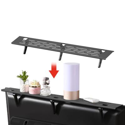 Rack de armazenamento de TV sem perfuração para sala de estar, suporte para monitor de mesa, prateleira suspensa de metal para decoração de decodificador de roteador