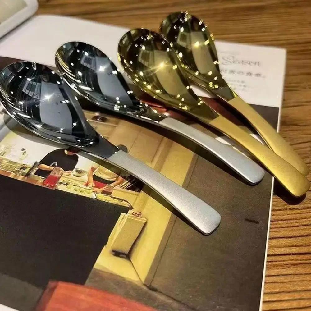 Korean Stainless Steel Thickening Spoon Creative Long Handle Hotel Hot Pot Spoon Soup Ladle Home Kitchen Essential Tools