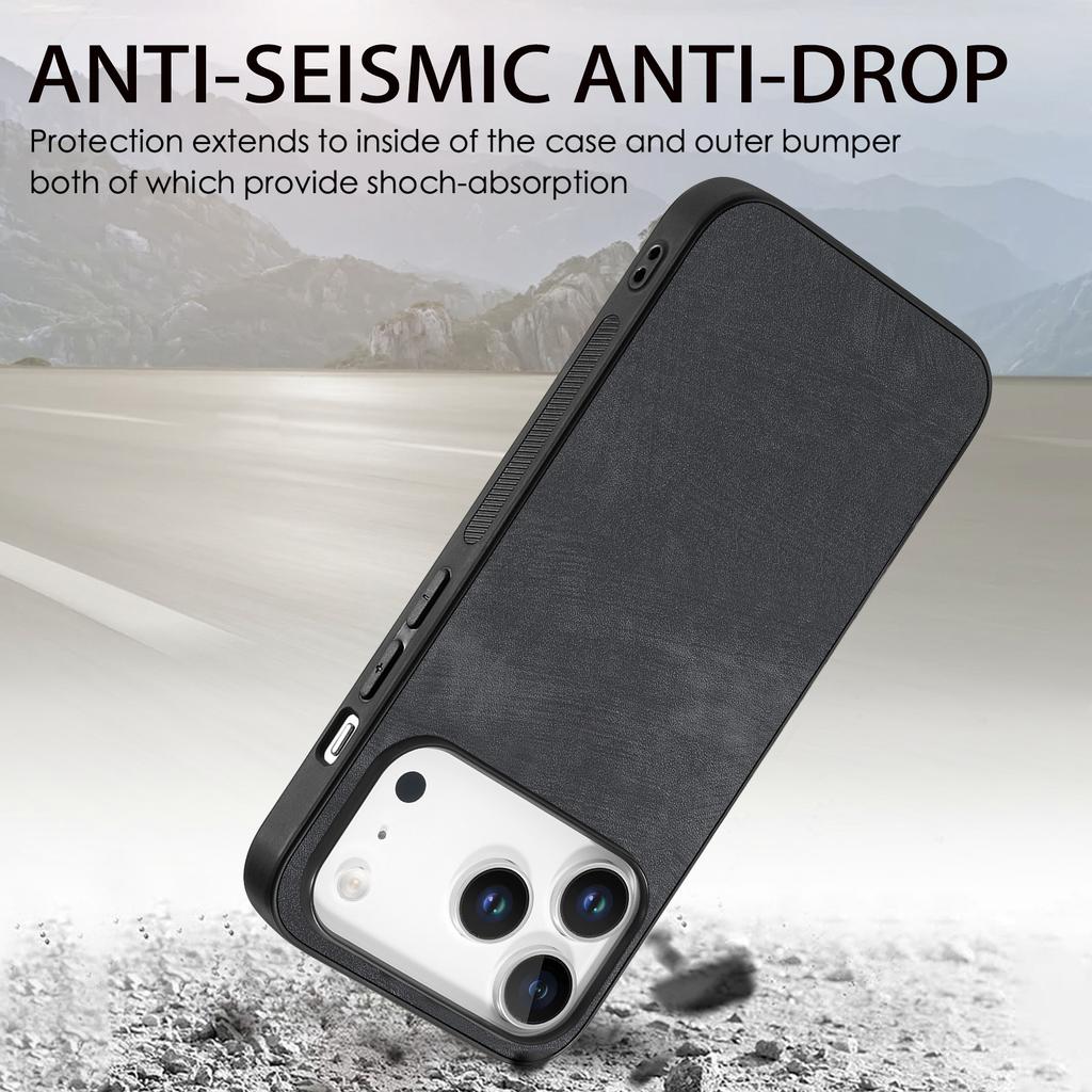 For iPhone 17 Pro Max Case Shockproof Slim Retro Leather Phone Back Cover